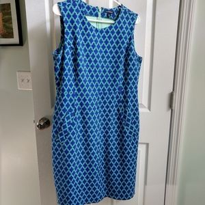Blue printed sheath dress